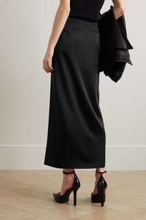 16ARLINGTON атласная юбка макси Minerva с эффектом запаха, черный