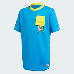 Футболка Adidas Sportswear х Classic Lego Bricks Loose Fit, голубой/желтый/мультиколор