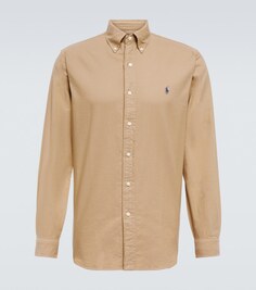 Хлопковая рубашка с длинными рукавами Polo Ralph Lauren, бежевый