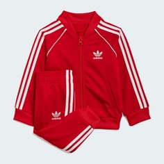 Детский спортивный костюм Adidas Originals Adicolor SST, 2 предмета, красный/белый