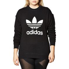 Свитшот adidas Woman Trefoil Crew, черный/белый