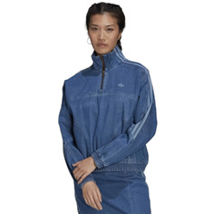 Лонгслив Adidas Originals Adicolor Denim Cropped, голубой