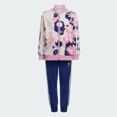 Детский спортивный костюм Adidas Originals Flower Print SST, 2 предмета, белый/розовый/мультиколор