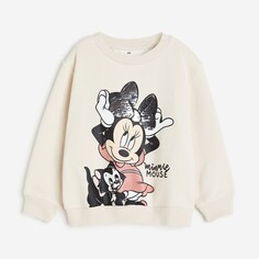 Свитшот H&amp;M Kids Printed Minnie Mouse, кремовый H&M