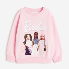 Свитшот H&amp;M Kids Printed Barbie, светло-розовый H&M