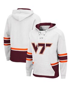 Мужская белая толстовка с капюшоном virginia tech hokies lace up 3.0 pullover Colosseum, белый