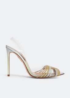 Туфли AQUAZZURA Gatsby sling 105 pumps, металлик