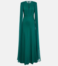 Платье-кейп из шифона ROLAND MOURET, зеленый