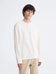 Футболка Calvin Klein Waffle Henley Crewneck, кремовый