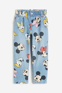 Джинсы H&amp;M Kids Relaxed Fit Paper Bag Mickey Mouse, светло-синий H&M