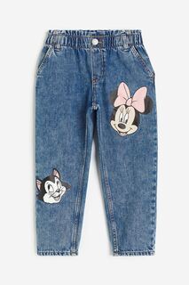 Джинсы H&amp;M Kids Relaxed Fit Paper Bag Minnie Mouse, синий H&M