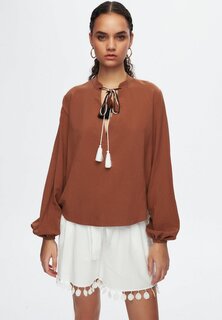 Блузка adL с длинным рукавом, коричневый