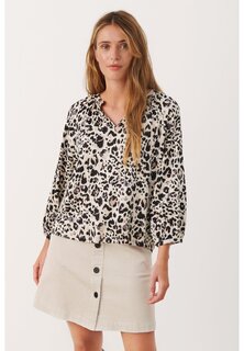 Блуза Part Two с леопардовым принтом, бежевый/черный
