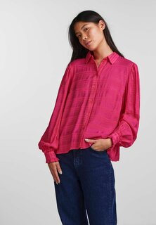 Рубашка Pieces с длинными рукавами, красный/фиолетовый