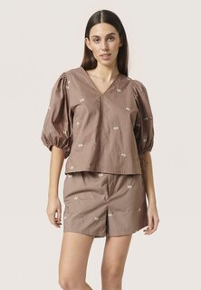 Блуза Soaked in Luxury с принтом, коричневый