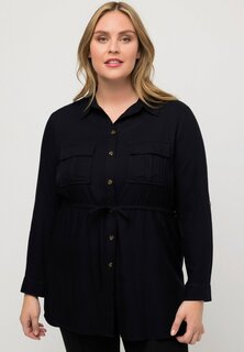 Рубашка Ulla Popken с закатывающимися рукавами, черный