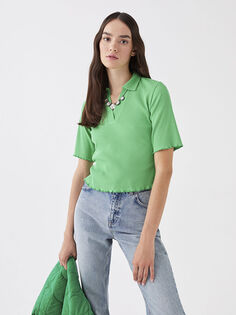 Женская футболка поло с короткими рукавами LCW Casual