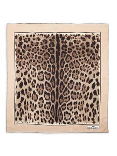 Шелковый шарф с леопардовым принтом DOLCE&amp;GABBANA