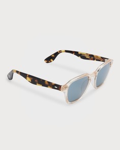 Поляризованные двухцветные круглые солнцезащитные очки из ацетата Brunello Cucinelli &amp; Oliver Peoples