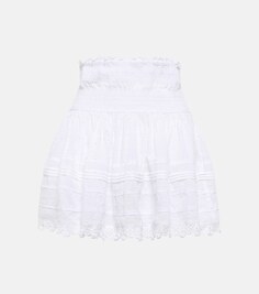 Хлопковая мини-юбка Galia POUPETTE ST BARTH, белый