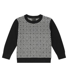 Хлопковый свитер 4G Givenchy Kids, черный