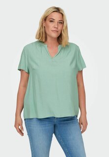 Блуза ONLY Carmakoma с короткими рукавами, зеленый