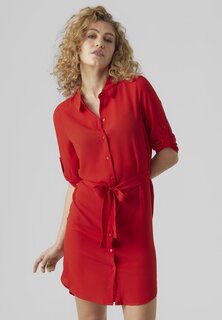 Платье-рубашка Vero Moda с короткими рукавами, красный
