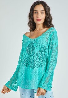 Блузка La Morena с длинными рукавами, зеленый