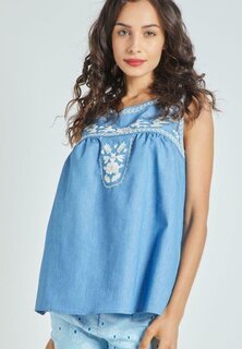 Блузка La Morena с вышивкой, синий