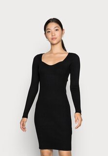 Трикотажное платье Vero Moda с длинным рукавом, черный