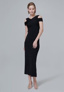 Платье длинное Leem с разрезами, черный