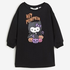 Платье H&amp;M Kids Printed Sweatshirt Hello Kitty, черный H&M
