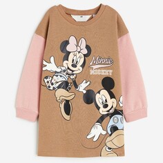 Платье H&amp;M Kids Printed Sweatshirt Minnie Mouse, темно-бежевый H&M