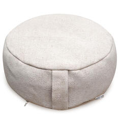 Подушка для медитации YOGISTAR круглая - джут - натуральный крем, белый
