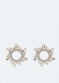 Серьги AMINA MUADDI Begum crystal earrings, серебряный