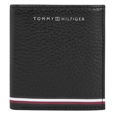 Кошелек Tommy Hilfiger Logo Stripe Pebbled Trifold, черный