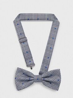 Шелковый галстук-бабочка в горошек с узором \&apos;гусиные лапки\&apos; Tommy Hilfiger