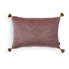 Чехол на подушку из хлопкового бархата 60x40 см HOUSE OF RITUALS, винтаж розовый