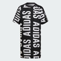Платье Adidas Sportswear Essentials Oversized Allover-print, черный/белый