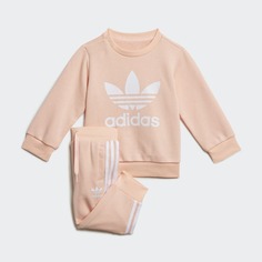 Спортивный костюм adidas Crew, бежевый/белый