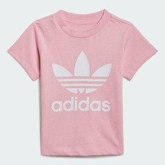 Футболка Adidas Originals Trefoil, розовый/белый