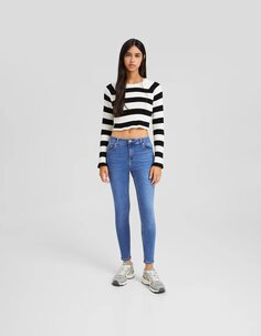 Джинсы Bershka Push-up skinny, светло-голубой