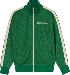 Куртка Palm Angels Lurex Track Jacket &apos;Green/White&apos;, зеленый