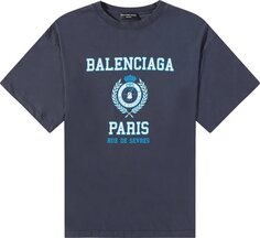 Футболка Balenciaga T-Shirt &apos;Marine Blue&apos;, синий