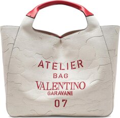 Сумка Valentino 07 Camouflage Edition Atelier Tote Bag White/Red, разноцветный