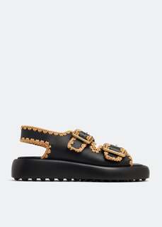 Сандалии TOD&apos;S Leather sandals, черный Tod’S