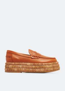 Лоферы TOD&apos;S Platform leather loafers, коричневый Tod’S