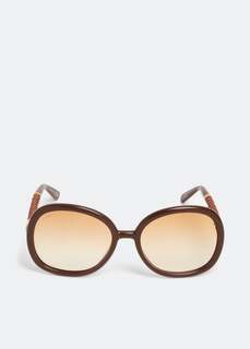 Солнечные очки TOD&apos;S Round-frame sunglasses, коричневый Tod’S