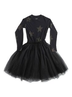 Платье из тюля Star для малышей, маленьких девочек и девочек Nununu, черный