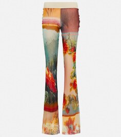Расклешенные брюки из тюля с цветочным принтом JEAN PAUL GAULTIER, разноцветный